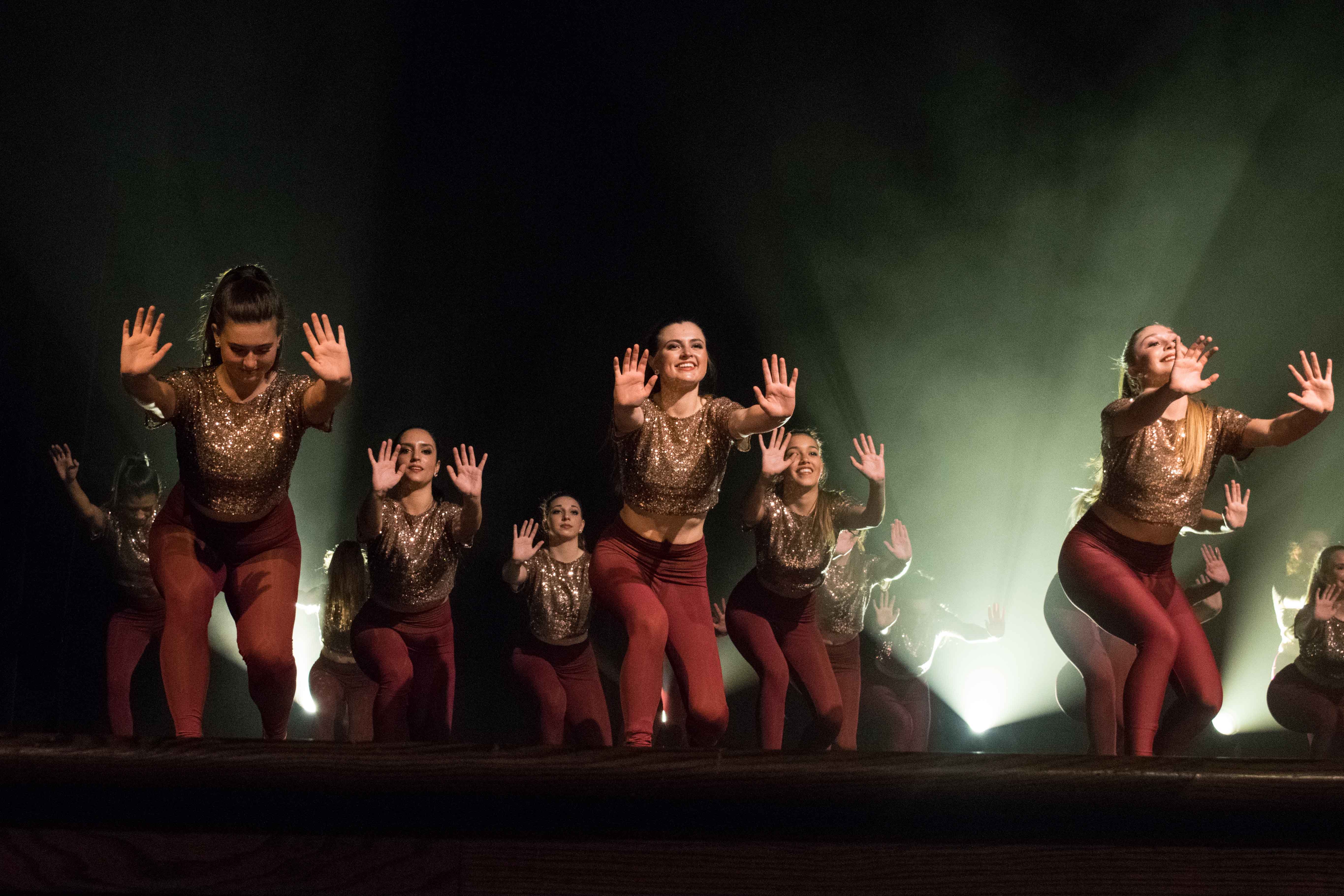 Seniors Caroline Covert, Virginia Simmons, and Anna Riley Crenshaw perform front stage during the last routine of the night entitled “Goodbye.”
“My favorite part of Spring Show was the excitement from the crowd and even people who weren’t there were excited about it,” Crenshaw said.