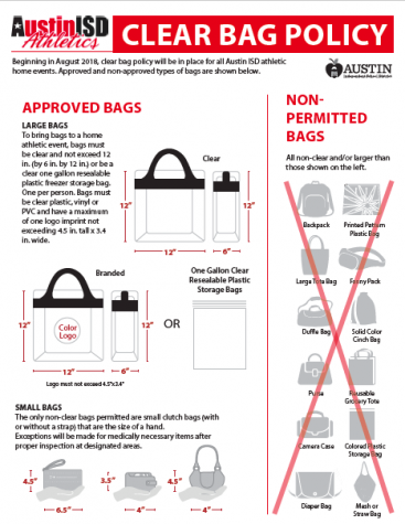 AISD Instates Clear-Bag Policy at Shared Athletic Events