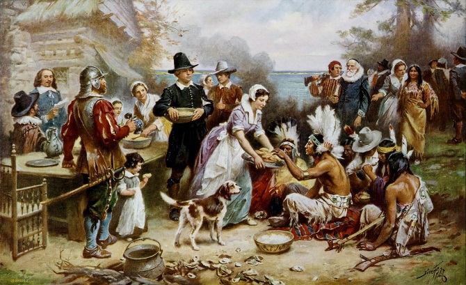 The+First+Thanksgiving+by+Jean+Leon+Gerome+Ferris.