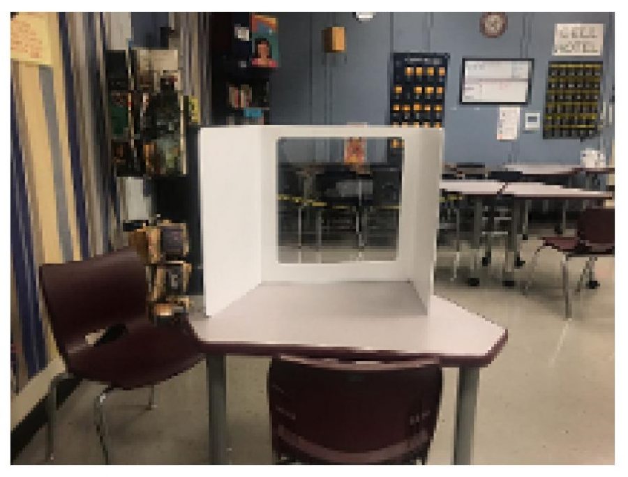 Desks Set up For Social Distancing